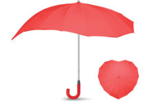 Deštník s manuálním otvíráním ve tvaru srdce