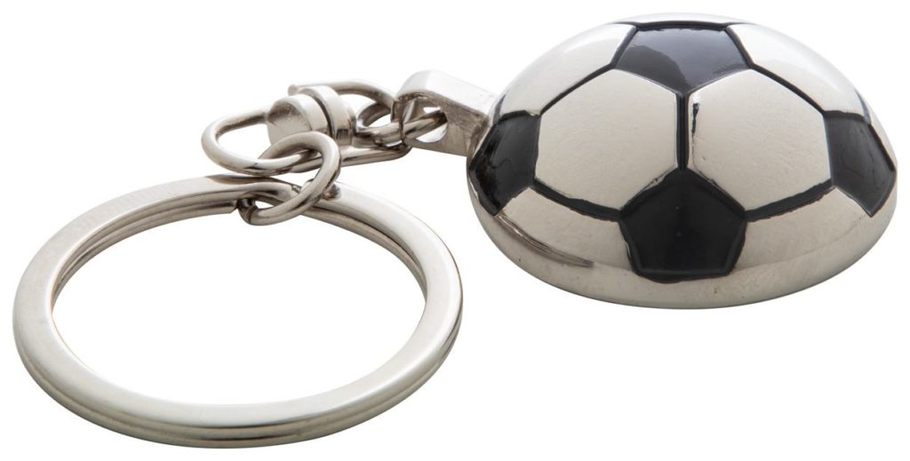 Kovový přívěšek na klíče ve tvaru poloviny fotbalového míče