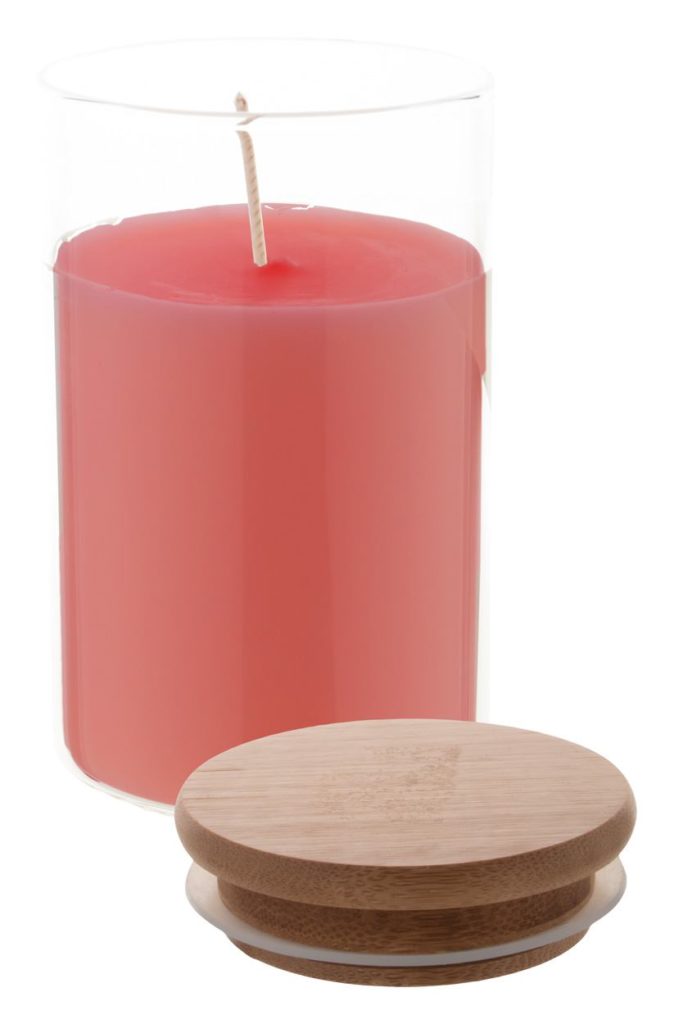 Vonná svíčka ve skleněné láhvi s bambusovým víčkem