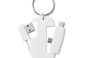 Klíčenka s integrovanými kabely USB, micro a typ C
