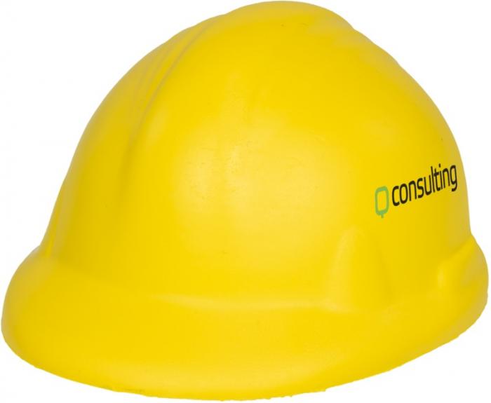 Antistresová pomůcka ve tvaru přilby stavebního dělníka