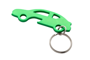 Přívěšek na klíče ve tvaru auta s otvírákem na láhve
