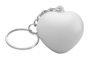 Antistresový míček ve tvaru srdce s kroužkem na klíče